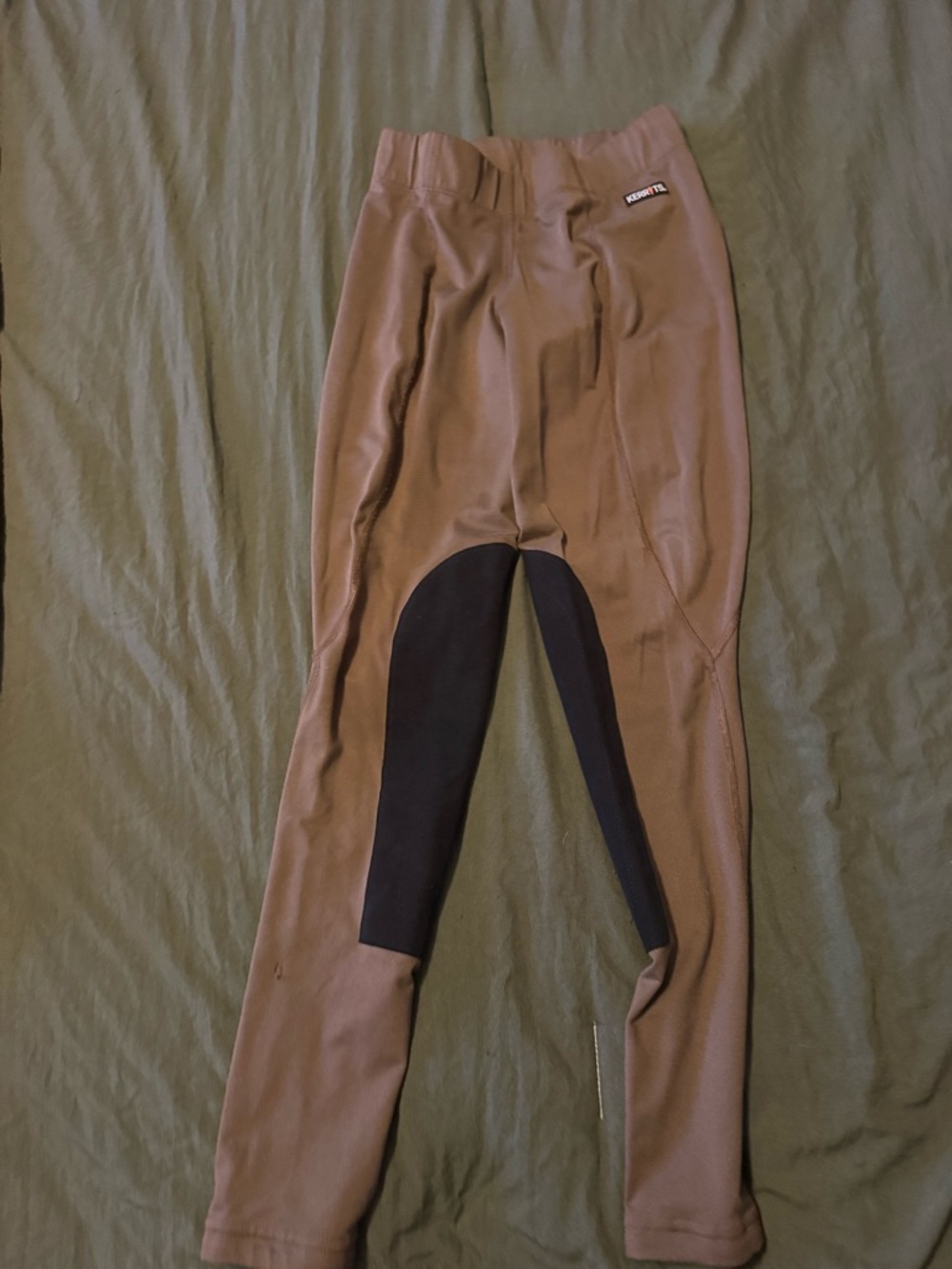 Kerrits Brown Riding Tights with Black Knee Patches